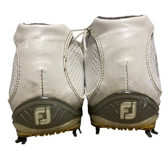 Footjoy FJ DNA White Leather Softspike Golf Cleat Shoes Mens Size 10.5 M Casual - Picture 7 of 9